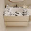 Meuble-lavabo mural 29,9 po, plateau en faux marbre, lavabo sous-comptoir en céramique pour studios