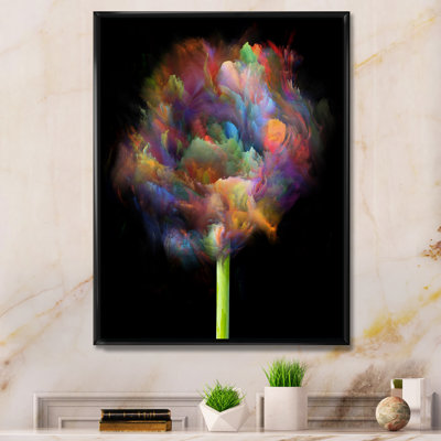 «Blooming Multicolor Fractal Flower», art mural moderne sur toile