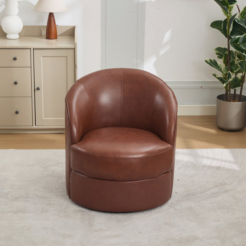 Chaise d'appoint pivotante pour le salon, le bureau, Brun