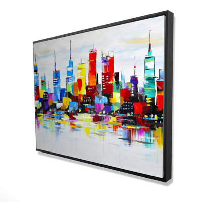 Abstract And Colorful City Print On Canvas