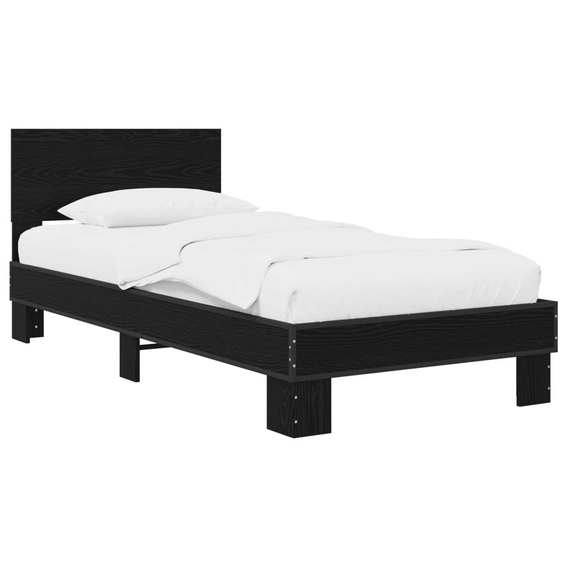 Bed Frame, Black Oak