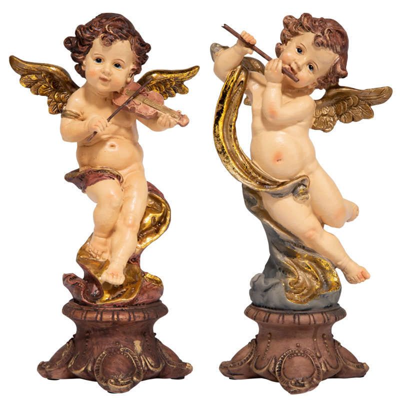 Italian Baroque-Style Musical Cherub Figurines