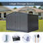 Armoire de rangement extérieure en acier galvanisé 10 pi x 8 pi 450 pieds cubes Pour les articles de sport, les poubelles. Antirouille, protégé, verrouillable, ventilé. Cour arrière élégante, patio, pelouse. Noir 10 pi x 8 pi, vélo massif