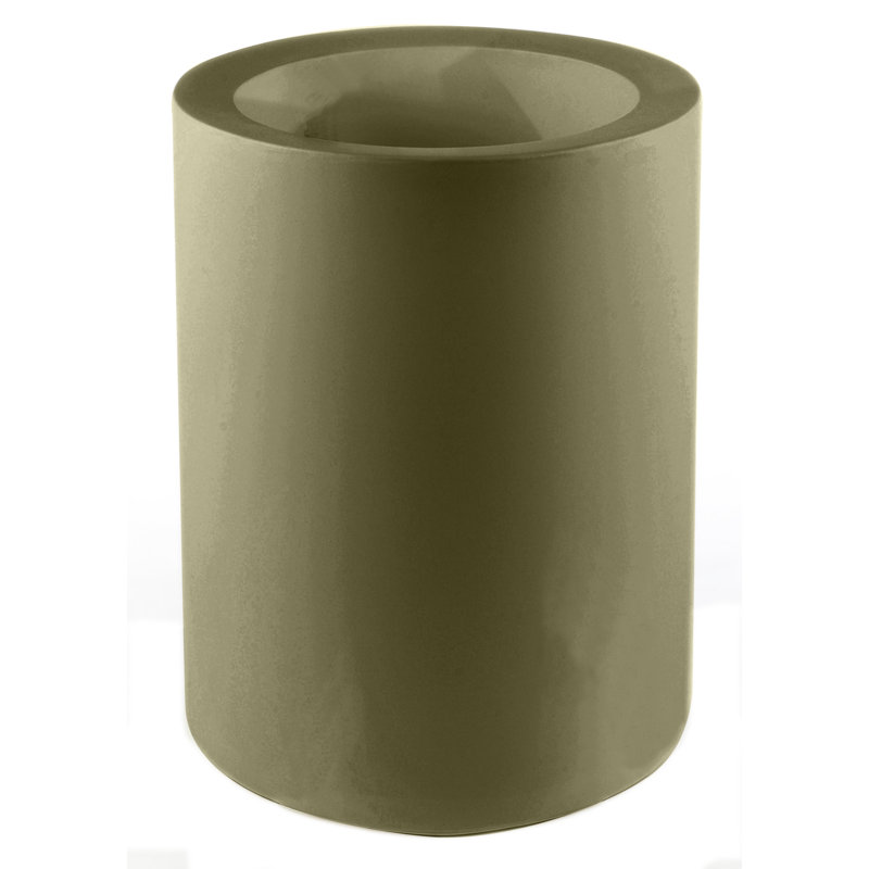Cilindro - High Resin Pot Planter - Simple, Ecru, 29.5" H x 19.75" W x 19.75" D