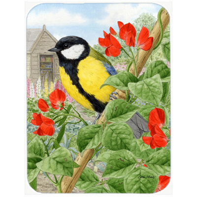 Caroline's Treasures Great Tit Glass Cutting Board