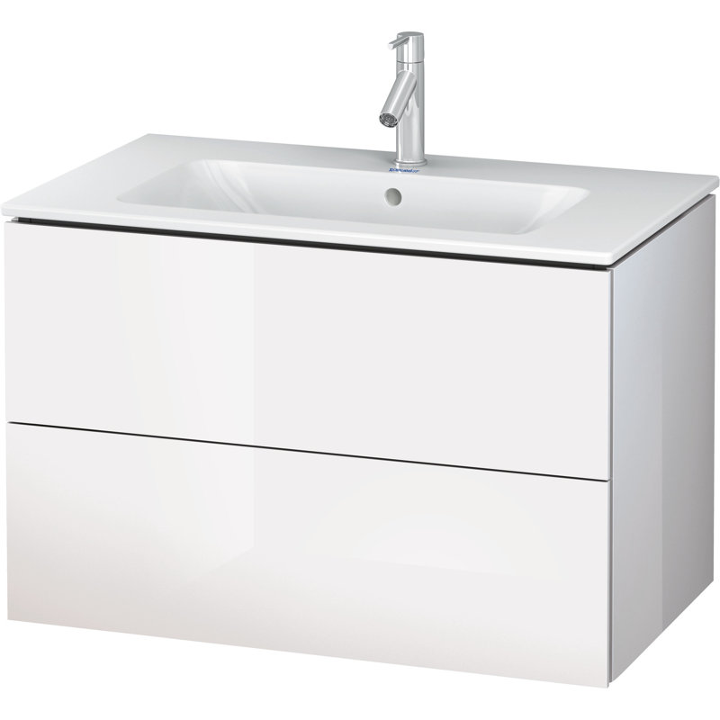Base de meuble-lavabo simple 32,25 po mural seulement, Laque blanche