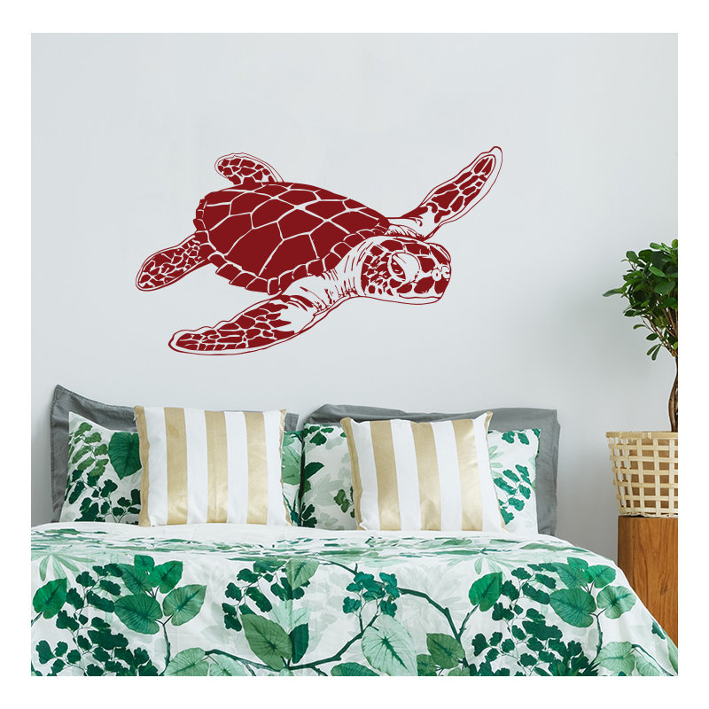 Décalcomanie murale tortue de mer, Mauve rouge