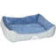 Lit rectangulaire pour animaux réversible, par HappyCare Textiles, bleu, 25 po x 21 po