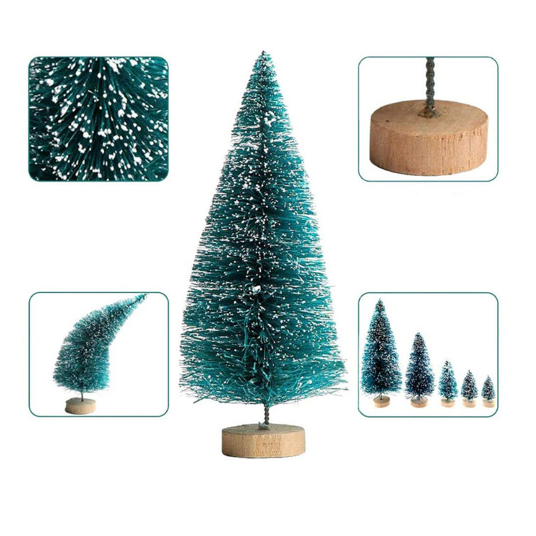 Artificial Mini Christmas Trees, 24pcs Mini Pine Tree for Miniature Scenes Designing Christmas Table Top and Xmas Holiday Party Decor The Holiday Aisl