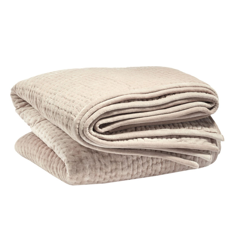 Viola Velvet Quilt, King Quilt, Gray