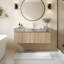 Meuble-lavabo mural de luxe avec meuble-lavabo de style Mid-Century flottant 48 po Luxury