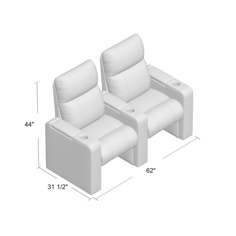 Rangée de sièges de cinéma maison Jet (rangée de 2), Océan Smartsuede