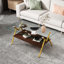 Table basse rectangulaire avec plateau en verre trempé et pieds en métal Anden, table moderne pour le salon, verre transparent-25084971-25084974
