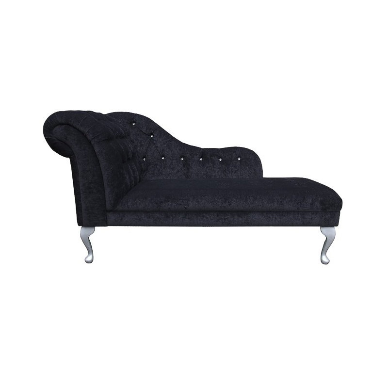 Upholstered Chaise Lounge, Grey