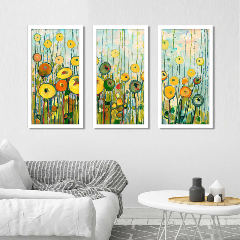 "Martini Poppies" par Jennifer Lommers, impression sur acrylique 3 pièces, H 25,5 po x l 40,5 po x P 1 po