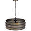 Lustre 3 lumières, conception tambour industriel, patine bronze vieilli, 20 pouces-125317848-125317849