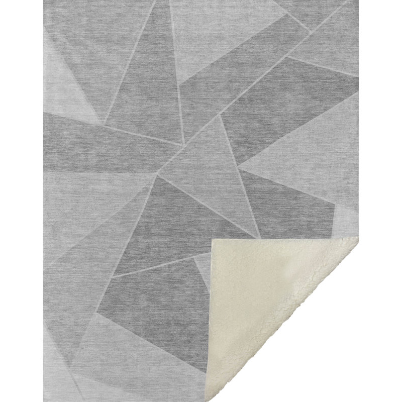 Jeté en sherpa Addison, Motifs géométriques gris