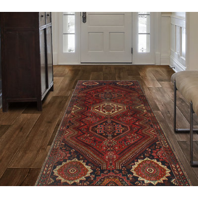 Keiontay One-of-a-Kind 3'10 X 8'6 1980s Wool Area Rug in Red