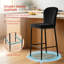 Modern Velvet/Suede Upholstered Bar Stools Diamond Quilted, Armless Counter Height Stools with Backrest, Sturdy Metal Legs with Footrest (Set of 2/4)-1642043360-1642043362