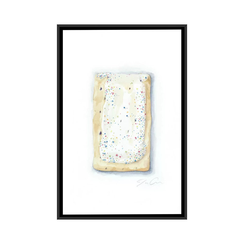 Tarte aux bleuets Ziane, Toile encadrée noire, H 48 po x l 32 po x P 1,5 po