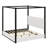 Modern Canopy Bed Featuring Upholstered Headboard and Platform Design-1815138422