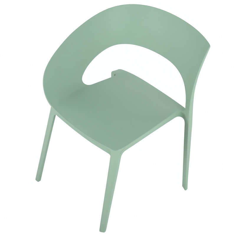 Ensemble de 4 chaises d'appoint modernes PP, Vert