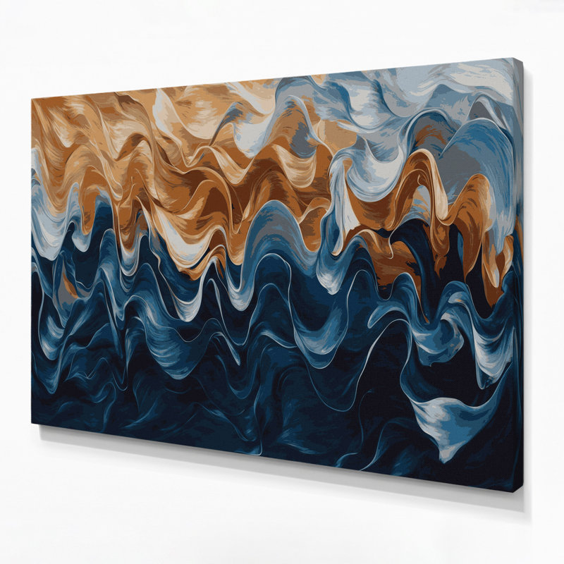 «Lyrical Abstraction 59», art mural sur toile bleue, H 8 po x l 10 po