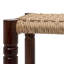 Tabouret d'appoint de patio intérieur / extérieur en bois de teck fabriqué à la main et en rotin synthétique sans dossier 15,75 po Columnar Coastal, brun clair et brun foncé