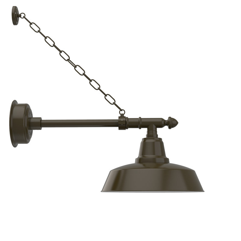 Luminaire de grange d’extérieur à del Vandervliet, H 11 po x l 14 po x p 28 po, Bronze acajou
