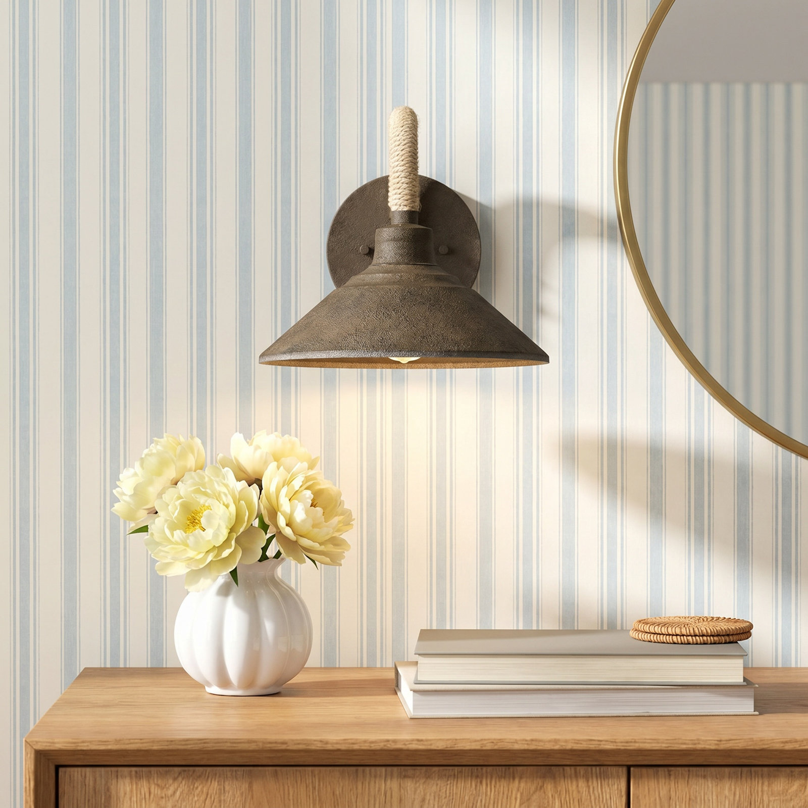 Reesie Single Light Dimmable Spotlight Sconce, Dark Rust