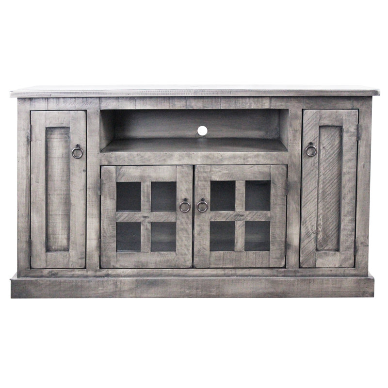 Siri Unfinished TV Stand for TVs up to 65", Rustic Dark Blue