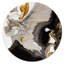Or et vagues de marbre doré IV - cercle moderne en métal, art mural-68851378
