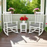 Ashbury Outdoor Solid Wood Porch Rocking Chair With Side Table And Cushion Set
