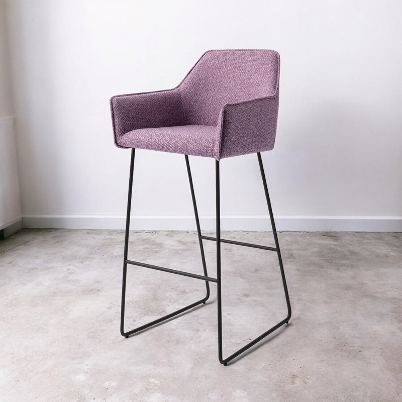 Kushi Skyfall Bar Stool - Slide Black (H), 75cm, Purple