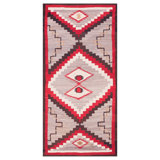 1930s Grey Red Brown Antique Tribal Navajo Rug 3'10"x7'4" Flatwoven Wool Carpet