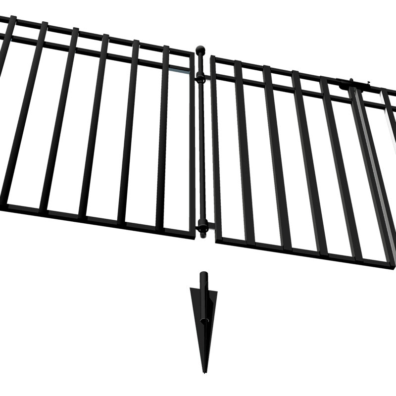 3-Rail Steel Fence Panel