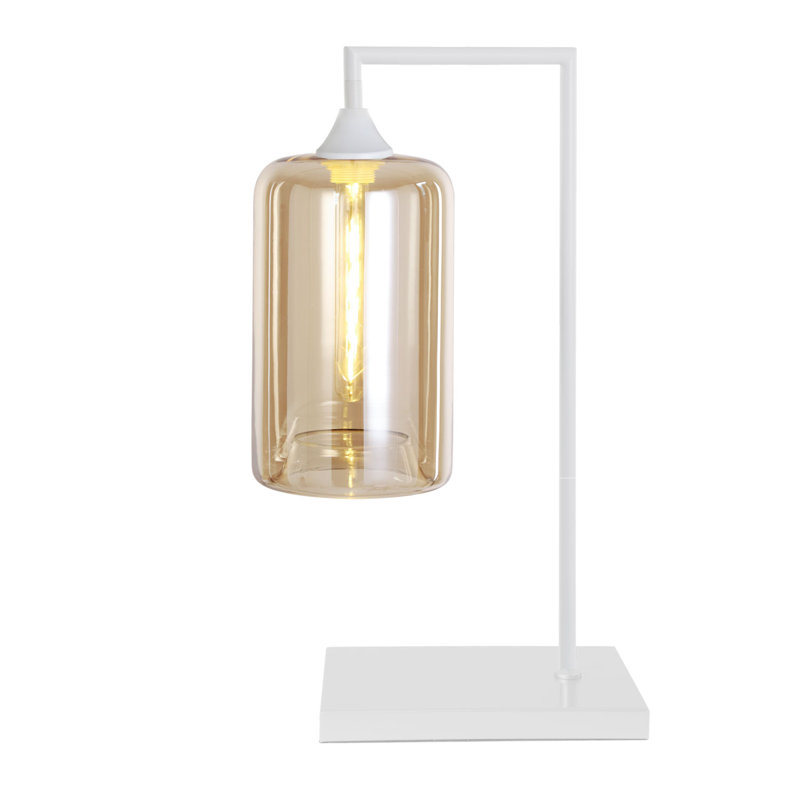 Wang Metal Table Lamp, White, Amber