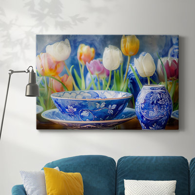 FLORAL CXLVI - Toile tendue avec châssis Premium - Prêt à être accroché