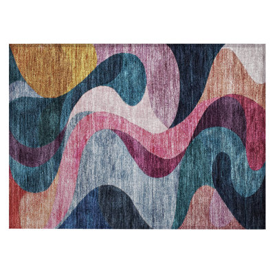 Machine Washable Indoor/Outdoor Chantille ACN1121 Green Rug