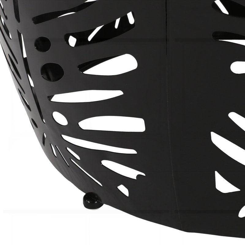 Outdoor Metal End Table, Black