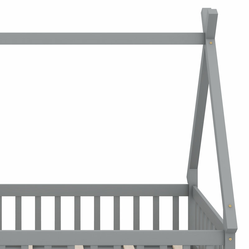Lit pour enfant Montessori Teepee, Gris, Lit simple