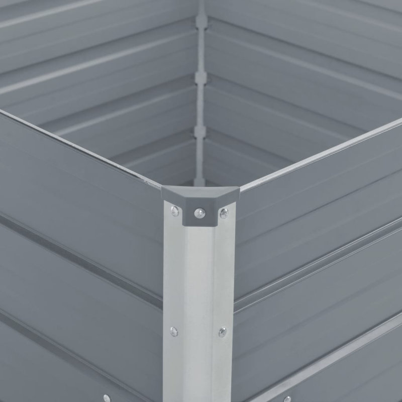 Raised Garden Bed Patio Raised Flower Bed Galvanized Steel Planter, Gray