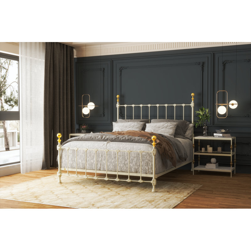 151 Palatial Bed | Complete Standard, California King, Gunmetal/Antique Gold