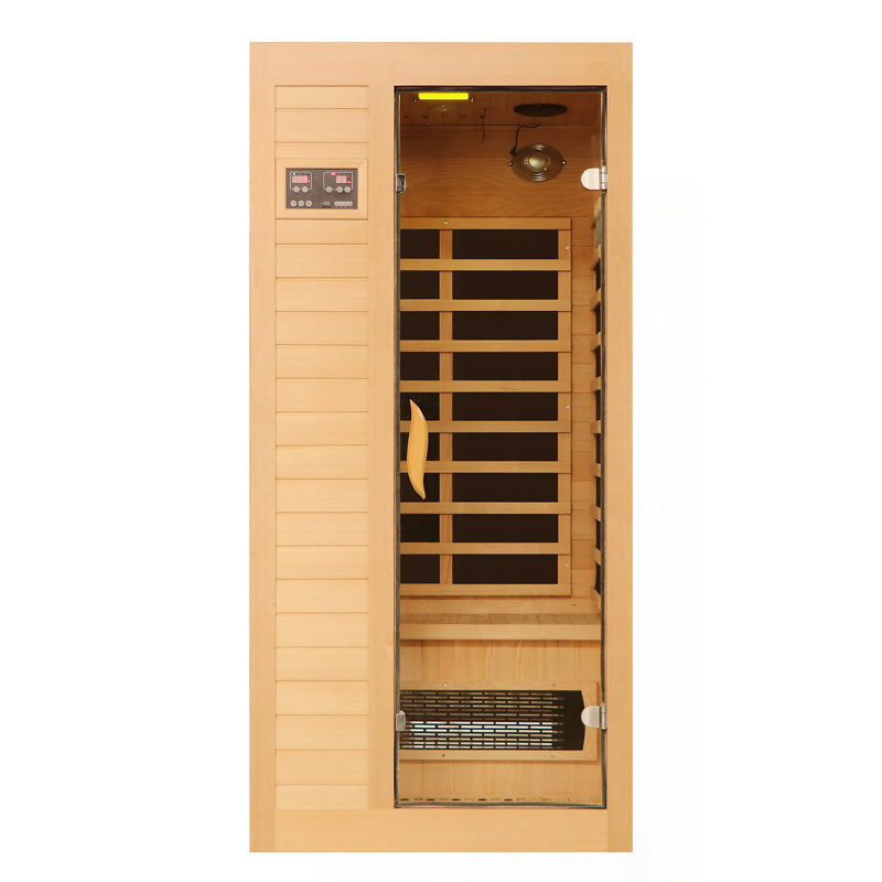 Sauna infrarouge FAR pour 1 à 2 personnes avec panneau de contrôle à DEL et porte en verre trempé