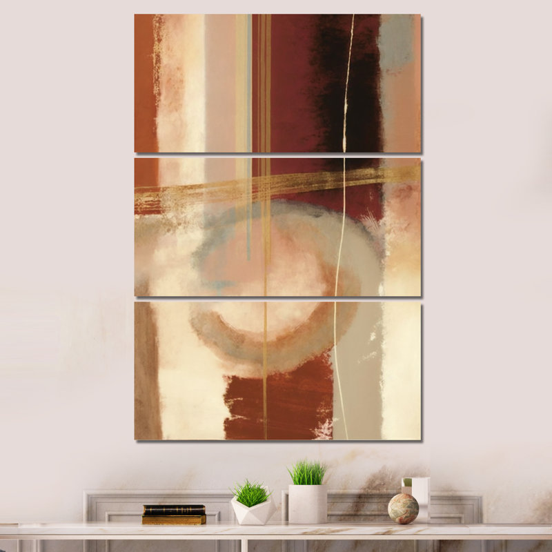 " Chocolate Brown Elementary VI " 3 - Pieces, 48" H x 32" W x 1" D