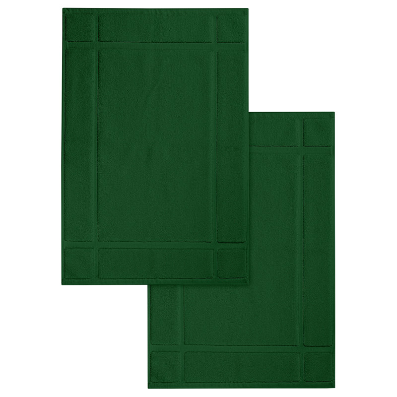 Tapis de bain - pour plancher de salle de bain - Très absorbant - Lavable à la machine, L 17 po x L 24 po, Vert