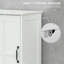 Armoire de rangement mince, armoire de salle de bain haute, tour à linge avec tablette ouverte, tiroir, portes encastrées et tablettes réglables, blanc