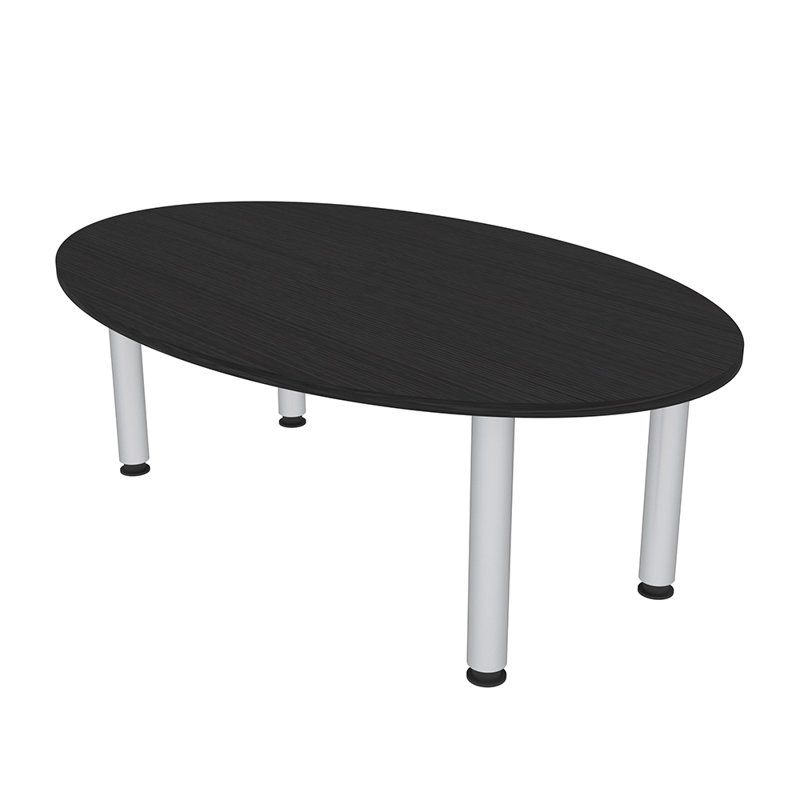 Table de conférence ovale 5 pieds avec pieds, Cyprès noir, H 29 po x l 60 po x P 34 po