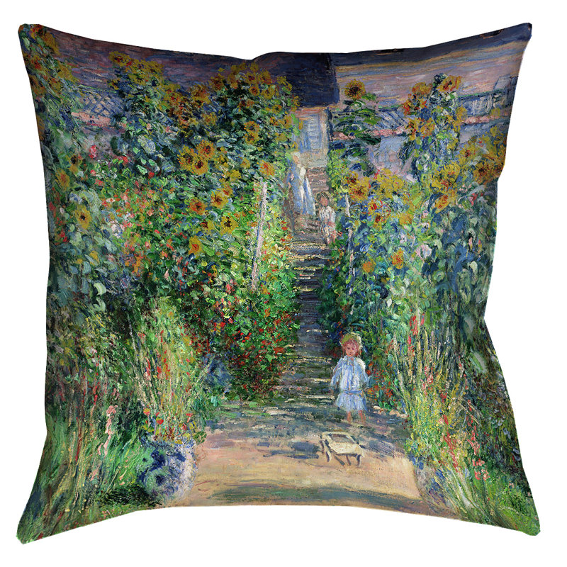  Housse de coussin en lin Flower Garden, 18 po x 18 po