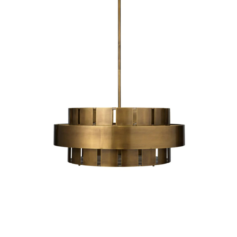 Lustre cylindrique à 3 lumières géométriques, H 12 po x l 30 po x P 30 po